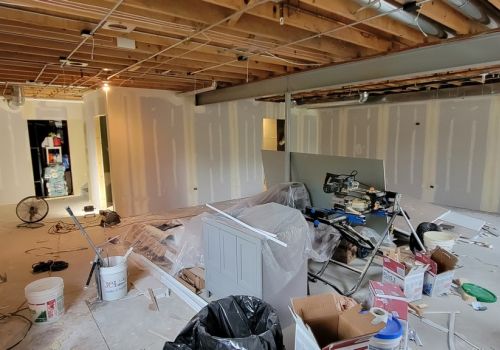 New sewer drain installation for basement bathroom