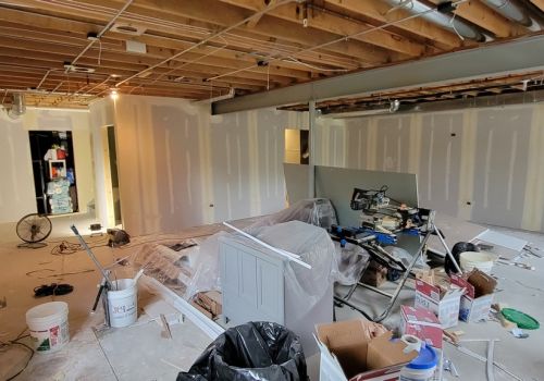 New sewer drain installation for basement bathroom